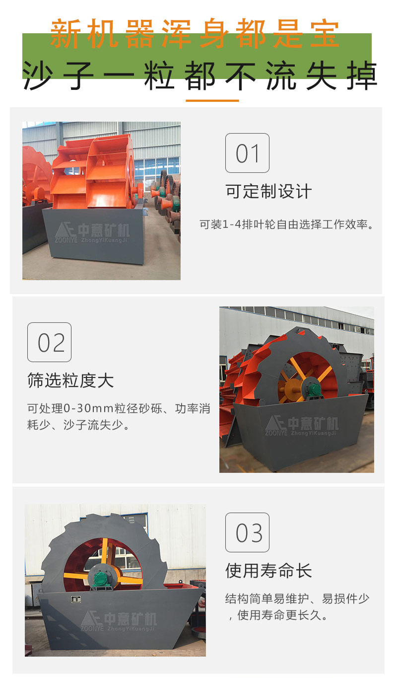輪斗洗砂機(jī)優(yōu)勢