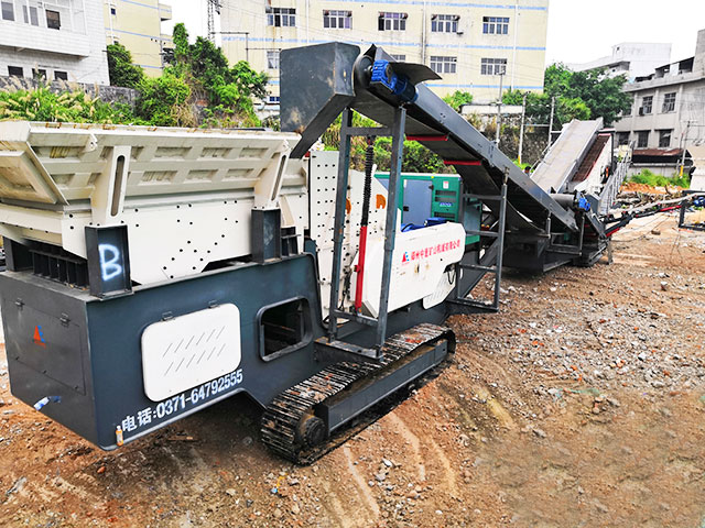 履帶移動反擊破碎站助力廣東建筑垃圾再生利用